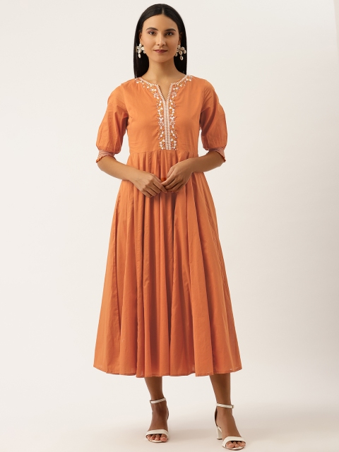 

Ancestry Rust Midi Gypsy Queen Dress