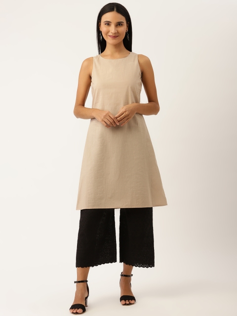 

Ancestry Beige A-Line Slip Dress