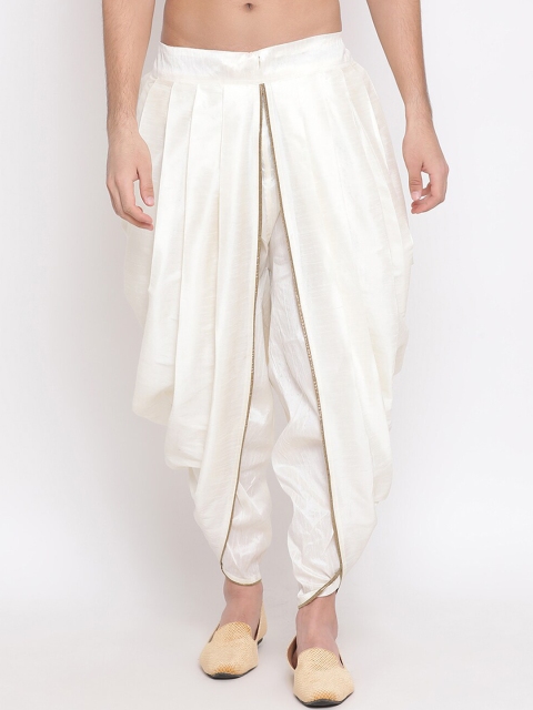

VASTRAMAY Men Cream-Coloured Solid Relax-Fit Dhoti Pants