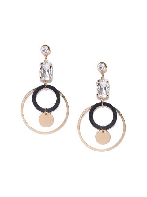 

Blisscovered Gold-Toned & Blue Contemporary Drop Earrings