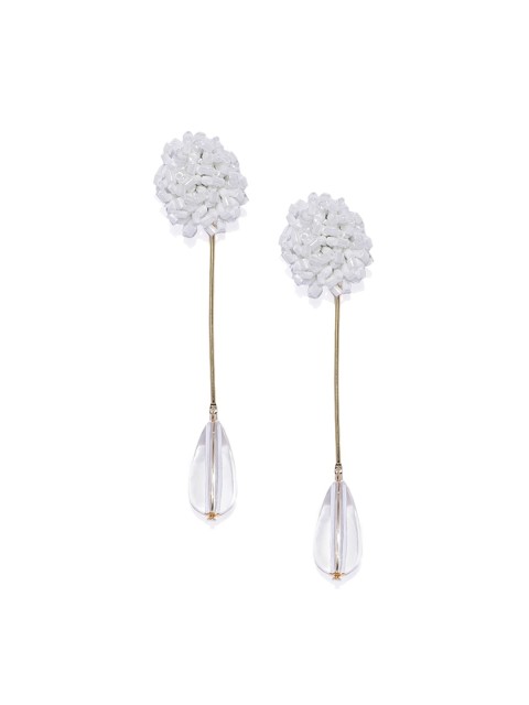 

Blisscovered White Contemporary Drop Earrings