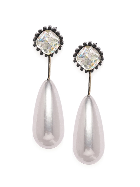 

Blisscovered Grey Contemporary Drop Earrings