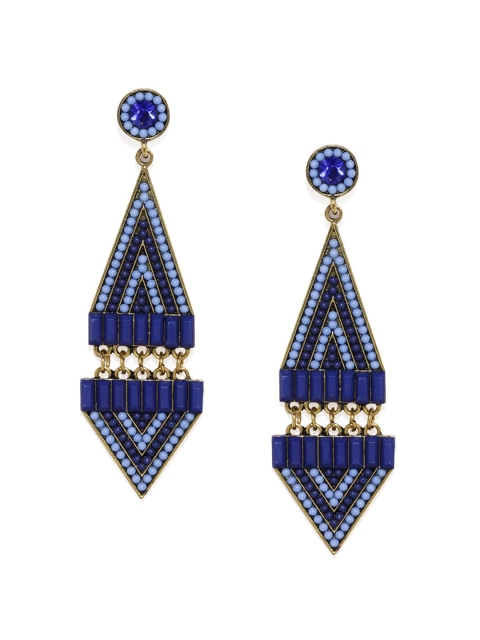 

Blisscovered Blue Geometric Drop Earrings