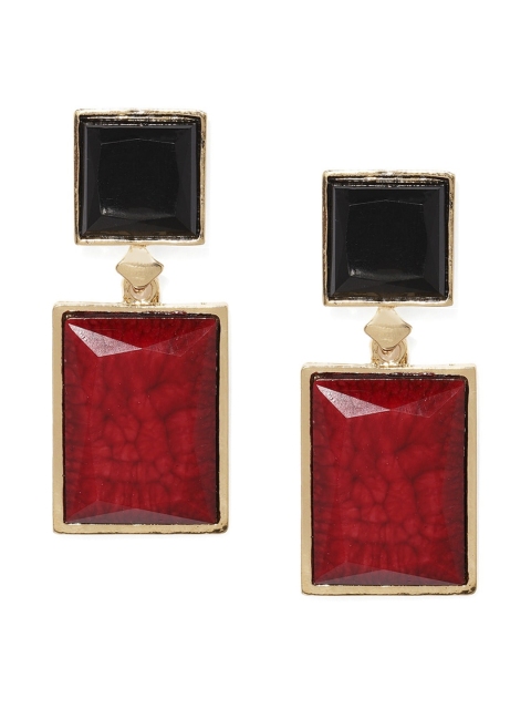 

Blisscovered Red & Black Contemporary Drop Earrings