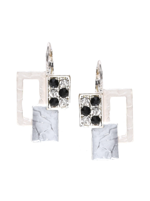 

Blisscovered Grey & Black Geometric Drop Earrings