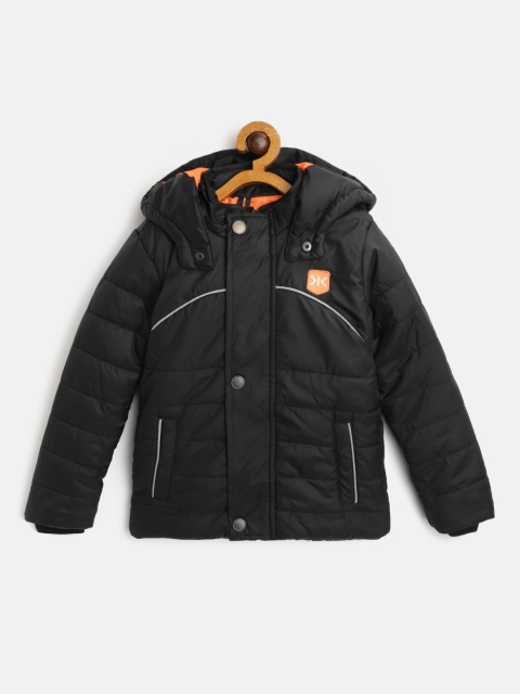 

Killer Boys Black Solid Detachable Hood Padded Jacket