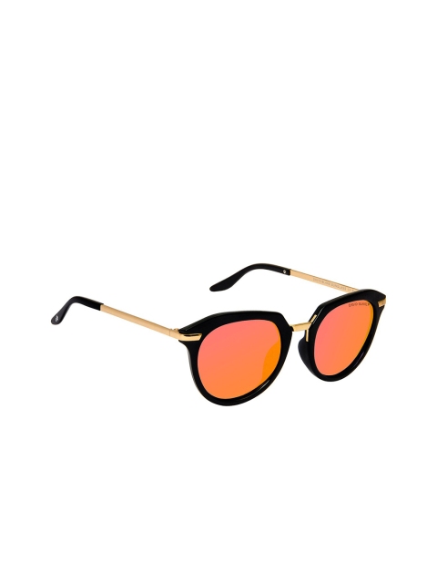 

David Blake Women Orange Lens & Black Round Sunglasses P-SGDB2033