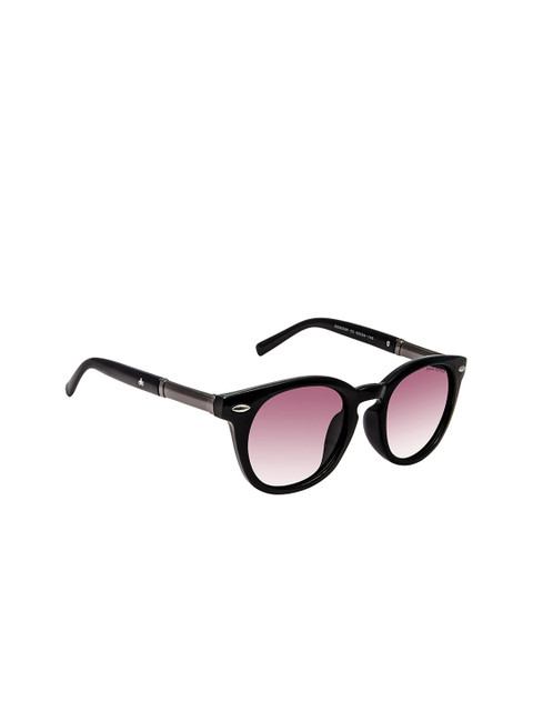 

David Blake Unisex Black & Purple UV Protected Round Sunglasses P-SGDB2073