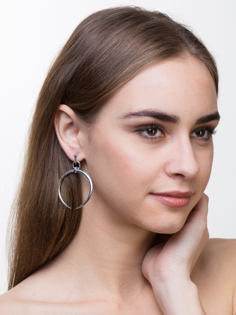 

Bellofox Silver-Toned Silver-Plated Contemporary Drop Earrings