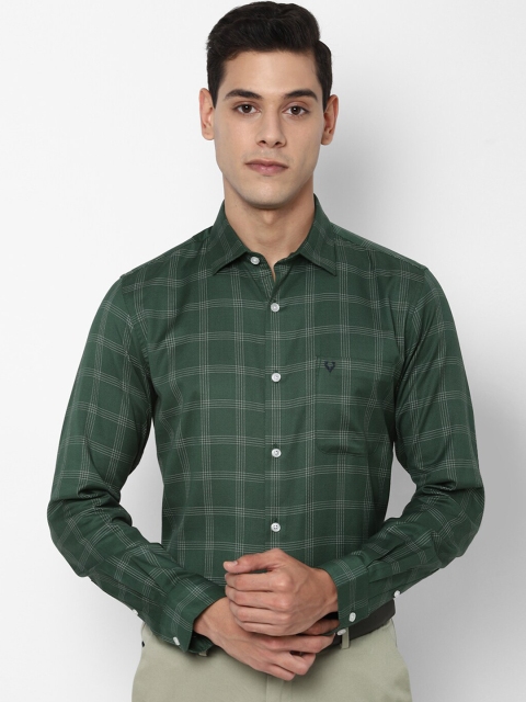 

Allen Solly Men Green Slim Fit Checked Cotton Formal Shirt