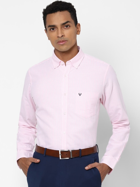 

Allen Solly Men Pink & White Slim Fit Striped Formal Shirt