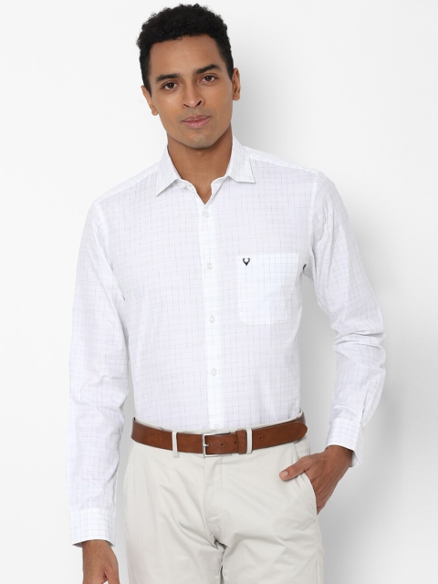 

Allen Solly Men White Slim Fit Checked Cotton Formal Shirt