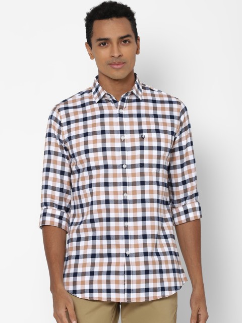 

Allen Solly Men Multicoloured Slim Fit Checked Cotton Casual Shirt, Multi