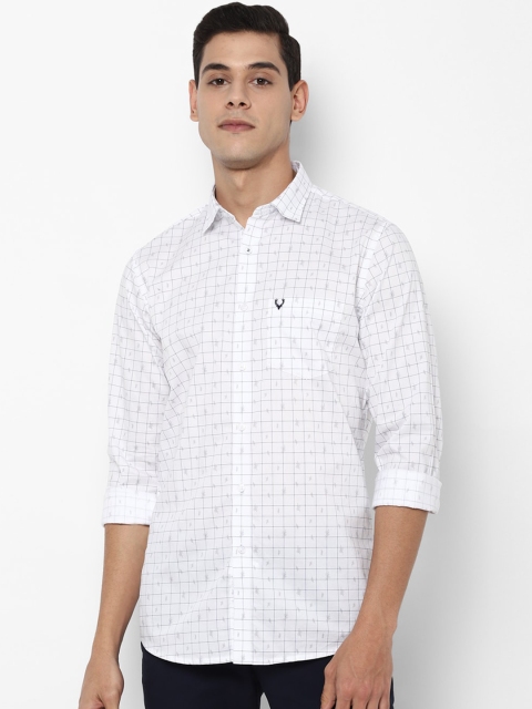 

Allen Solly Men White Slim Fit Grid Checked & Printed Casual Shirt