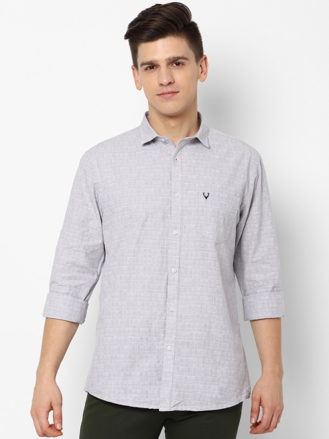 

Allen Solly Men Grey Slim Fit Checked Casual Shirt