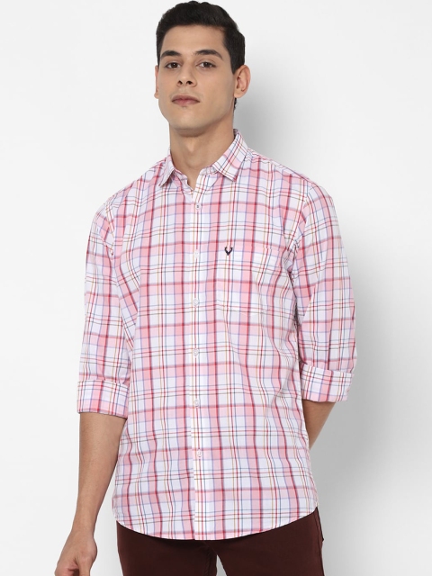 

Allen Solly Men Pink & White Slim Fit Checked Cotton Casual Shirt