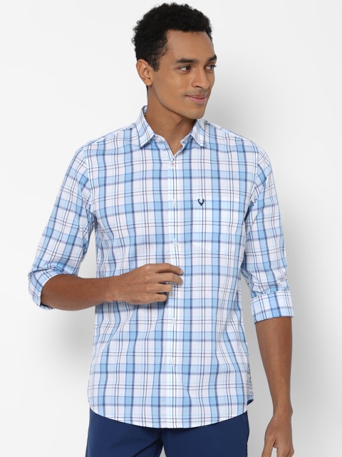 

Allen Solly Men Blue Slim Fit Checked Cotton Casual Shirt