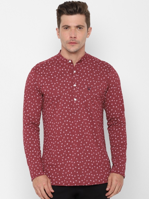 

Allen Solly Men Maroon Slim Fit Printed Cotton Casual Shirt