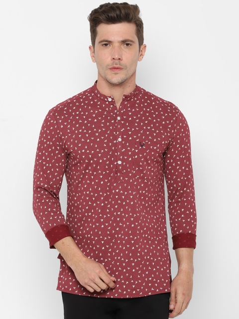 

Allen Solly Men Maroon Slim Fit Printed Cotton Casual Shirt