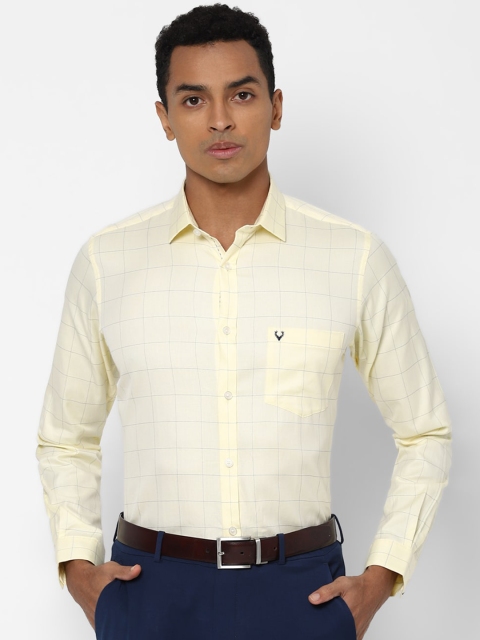 

Allen Solly Men Yellow Slim Fit Checked Cotton Formal Shirt