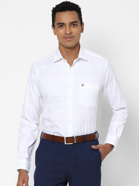 

Allen Solly Men White Slim Fit Checked Cotton Formal Shirt