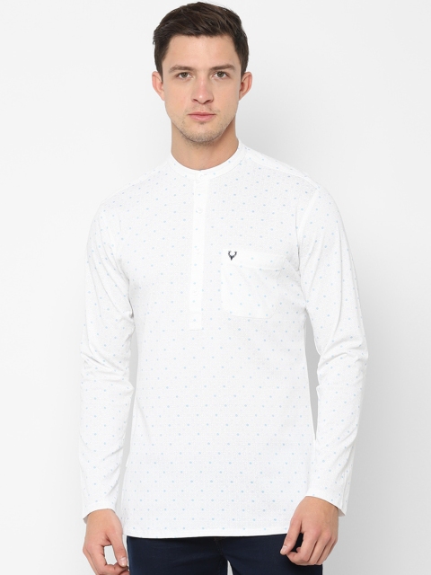 

Allen Solly Men White & Blue Slim Fit Printed Cotton Casual Shirt