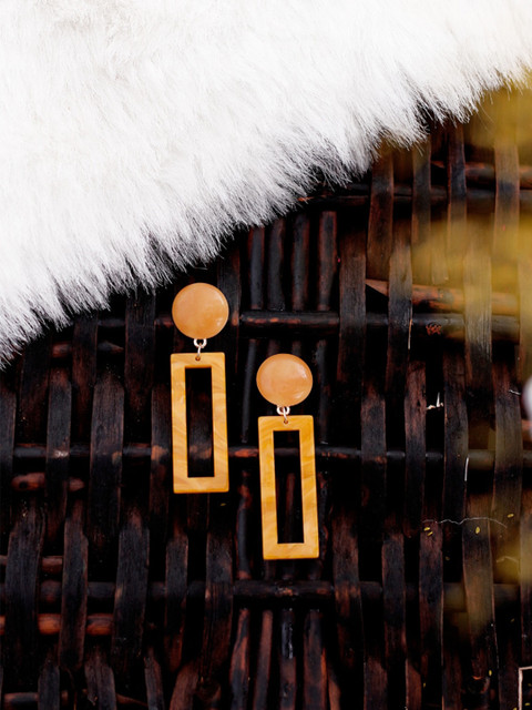 

Bellofox Orange Contemporary Drop Earrings