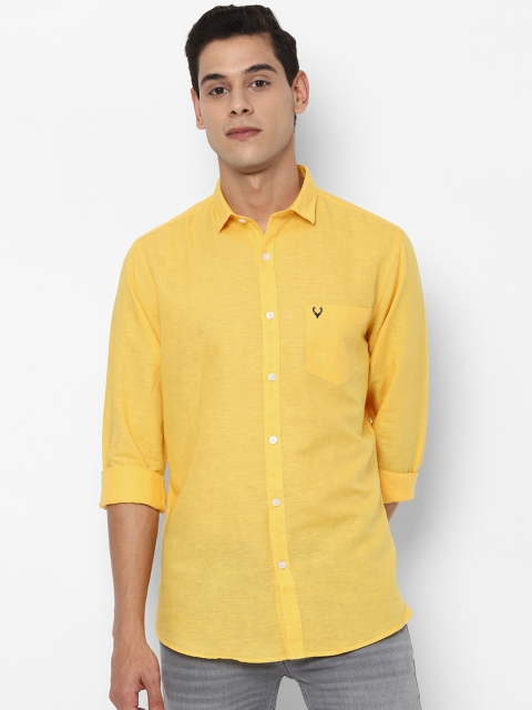 

Allen Solly Men Yellow Slim Fit Opaque Casual Shirt