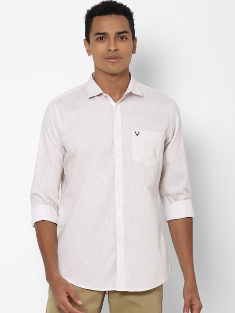 

Allen Solly Men Beige Slim Fit Striped Casual Shirt