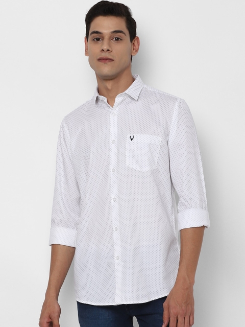 

Allen Solly Men White & Black Slim Fit Opaque Micro Ditsy Printed Cotton Casual Shirt
