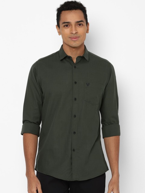 

Allen Solly Men Olive Green Slim Fit Opaque Cotton Casual Shirt