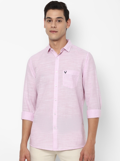 

Allen Solly Men Pink Slim Fit Textured Opaque Casual Shirt