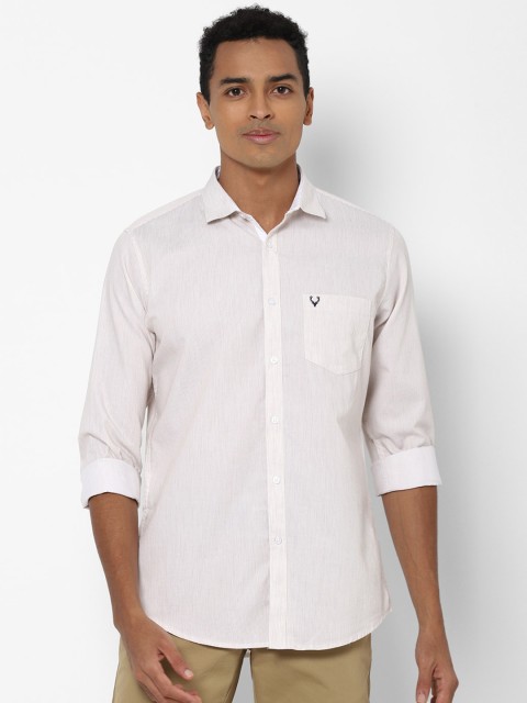 

Allen Solly Men Beige & Off White Slim Fit Opaque Striped Cotton Casual Shirt