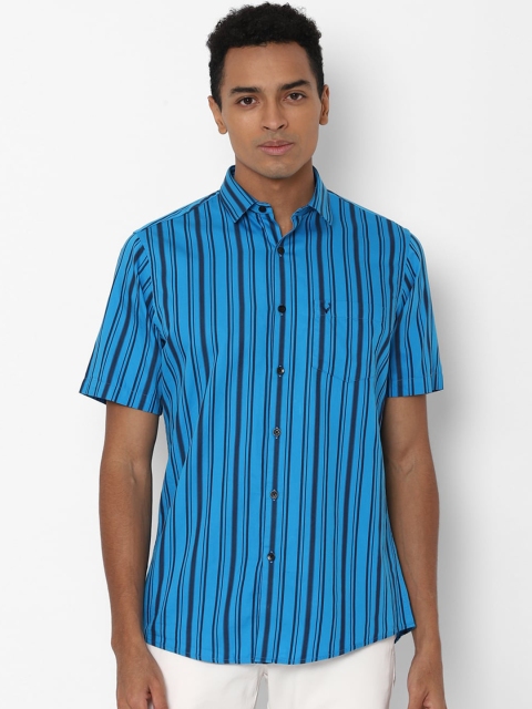 

Allen Solly Men Blue & Black Slim Fit Opaque Striped Cotton Casual Shirt