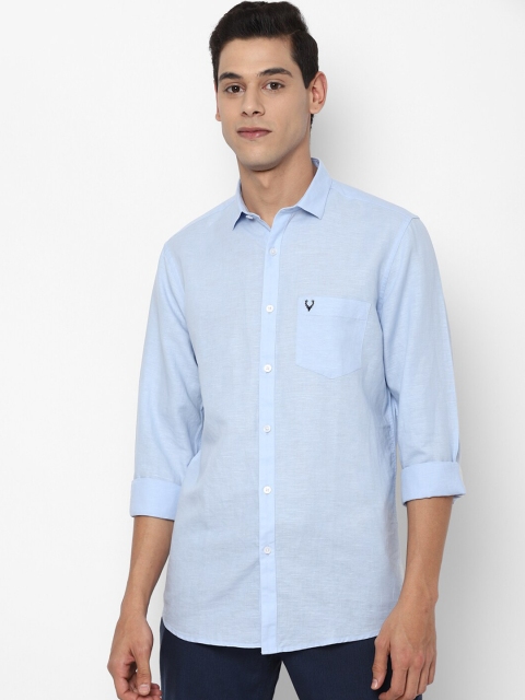 

Allen Solly Men Blue Slim Fit Linen Cotton Casual Shirt