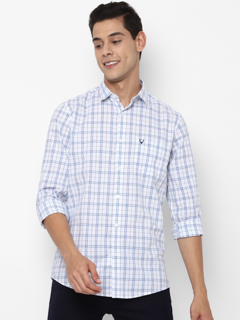 

Allen Solly Men Blue & White Slim Fit Opaque Checked Cotton Casual Shirt