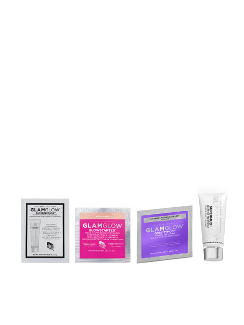 

GLAMGLOW Set of Treatment Mask + Firming Treatment + Moisturizer & Supercleanse Cleanser, White