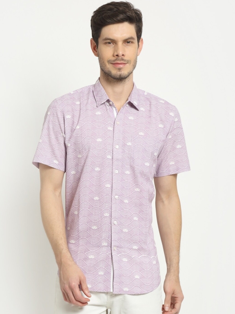 

Ekmatra Men Purple Opaque Printed Casual Shirt