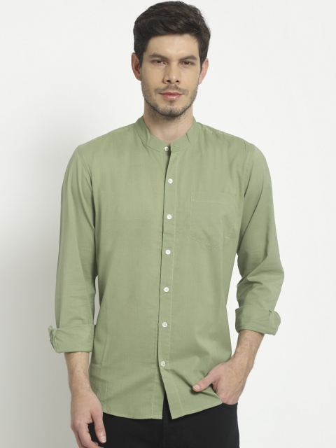 

Ekmatra Men Green Opaque Casual Shirt