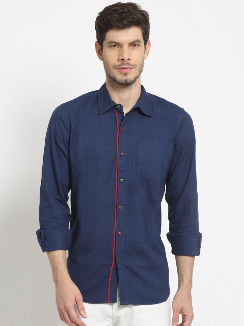 

Ekmatra Men Navy Blue Opaque Casual Shirt