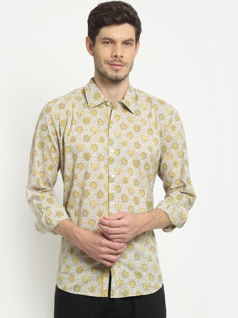 

Ekmatra Men Yellow Opaque Printed Casual Shirt