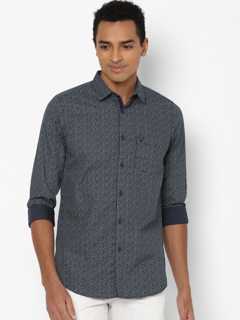 

Allen Solly Men Navy Blue Slim Fit Opaque Printed Casual Shirt