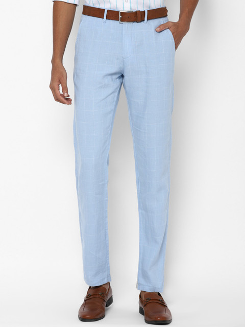 

Allen Solly Men Blue Checked Formal Trousers