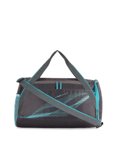 

Lavie Unisex Grey & Blue Printed Small Duffel Bag
