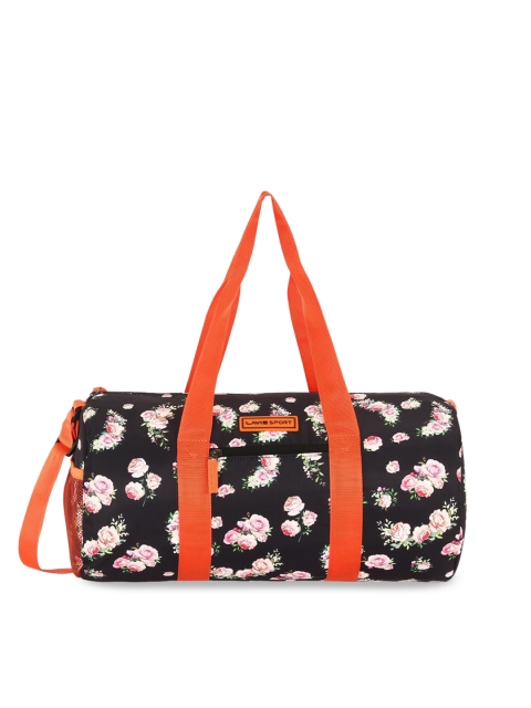 

Lavie Unisex Black & Pink Printed Duffel Bag