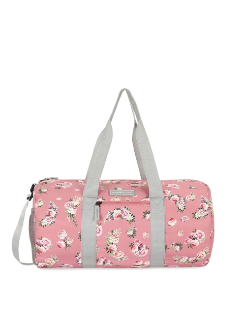

Lavie Pink & White Floral Printed Duffel Bag