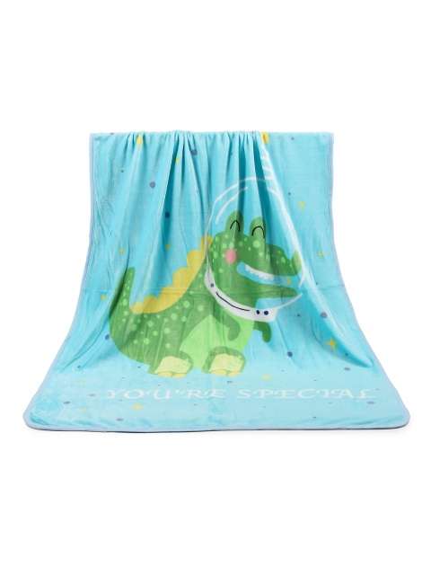

Butterthief Kids Blue & Green Cartoon Characters AC Room 233 GSM Single Bed Blanket