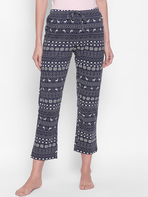 

Dreamz by Pantaloons Women Blue & White Printed Lounge Pants