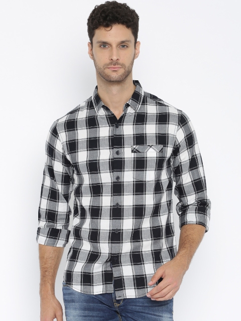 

SPYKAR Black & White Checked Casual Shirt