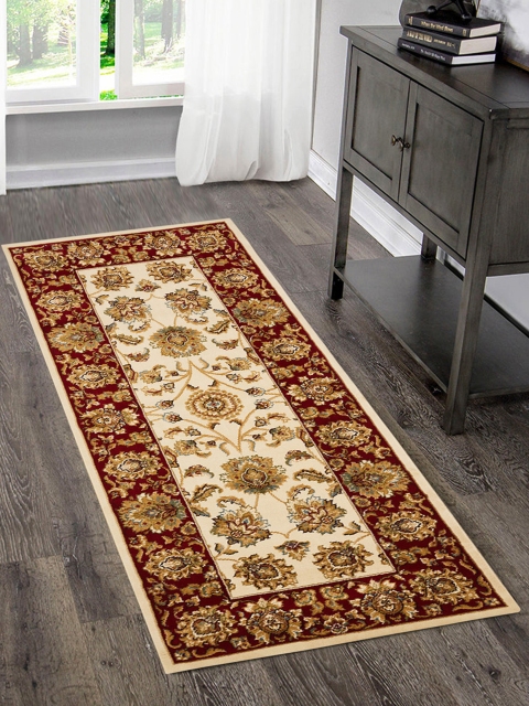 

OBSESSIONS Beige & Maroon Esfahan Printed Floor Runner
